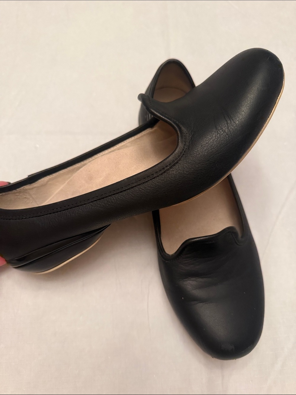 KURU Black Leather Women's Slip-On Loafers